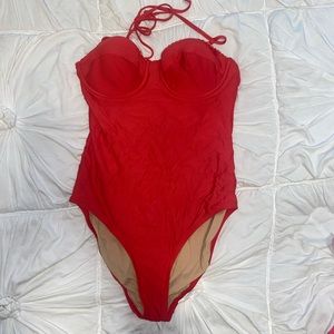 Red JCrew swimsuit